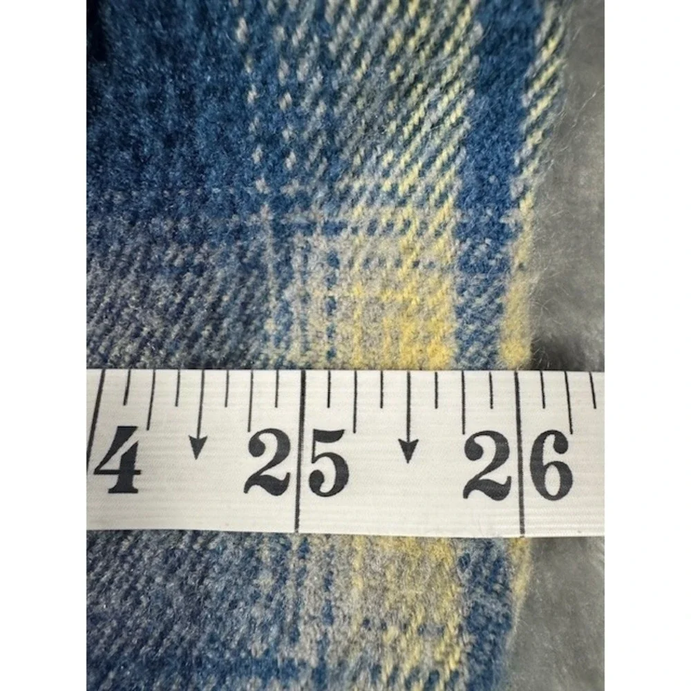 Big Rock Canyon Flannel Shirt Mens XL Blue‎ Yellow Plaid Heavyweight Rugged Wear
